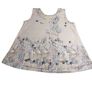 Summer Shirt Women's Plu Size 3XL Sleeveless Floral Hi Lo Flowy Blouse Top #475C